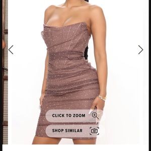 Sparkly new fashion nova nude corset dress